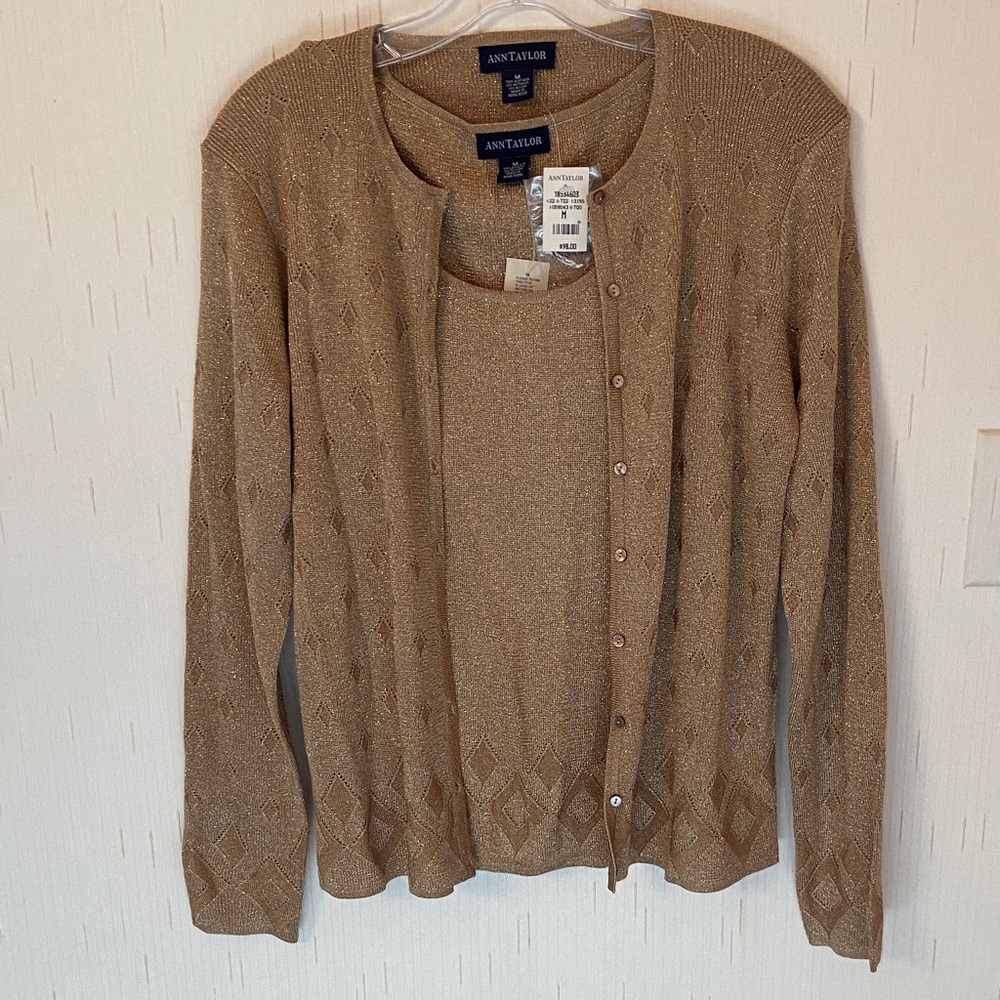 Ann Taylor Gold Sweater Set
